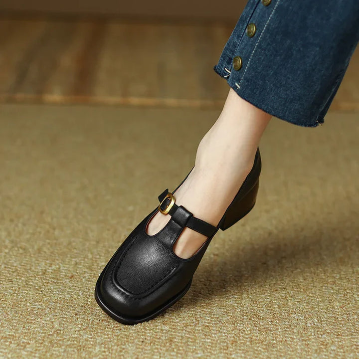 Ysolenne T-Strap Heeled Sandals — Céline de Montréal — view 4