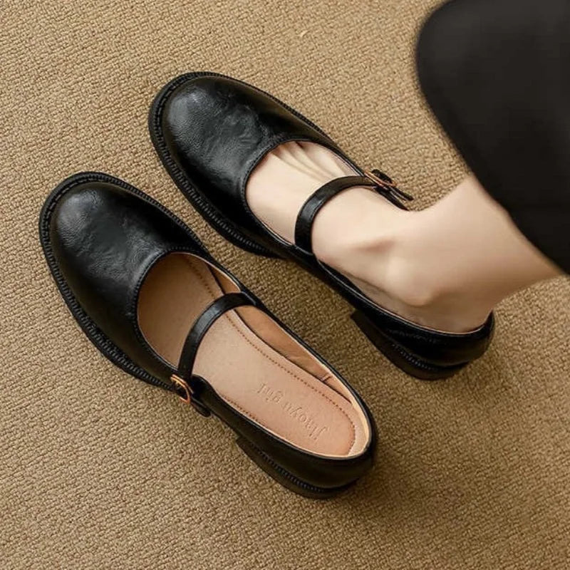 Classic Comfort Mary Janes Made Of Leather Mary Janes — Céline de Montréal