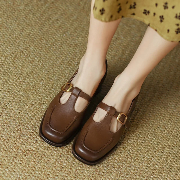 Ysolenne T-Strap Heeled Sandals — Céline de Montréal