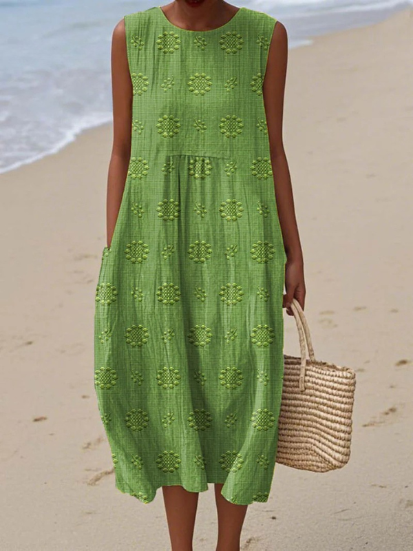 Sara Patterned Midi Dress Midi Dresses — Céline de Montréal