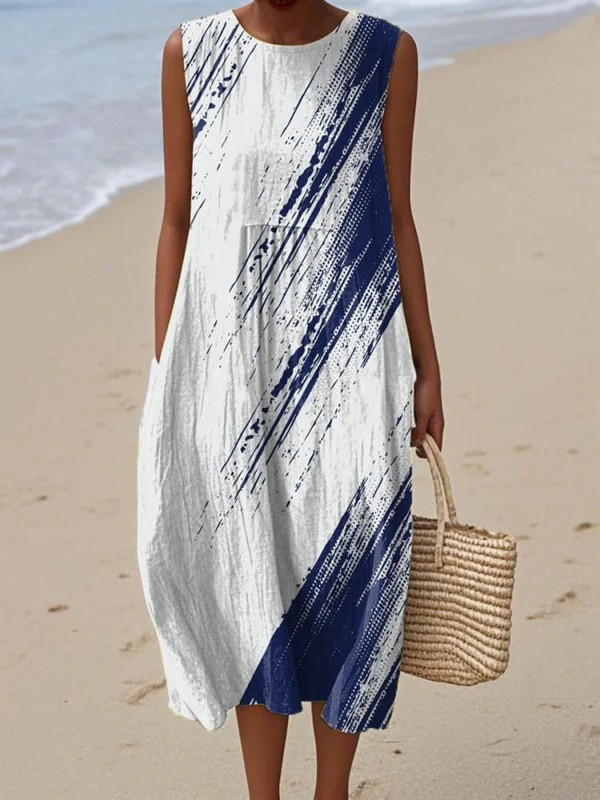 Faith Brushstroke Midi Dress Midi Dresses — Céline de Montréal