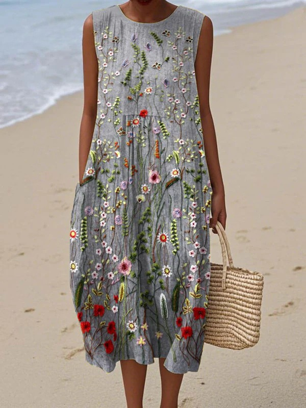 Cara Wildflower Midi Dress Midi Dresses — Céline de Montréal