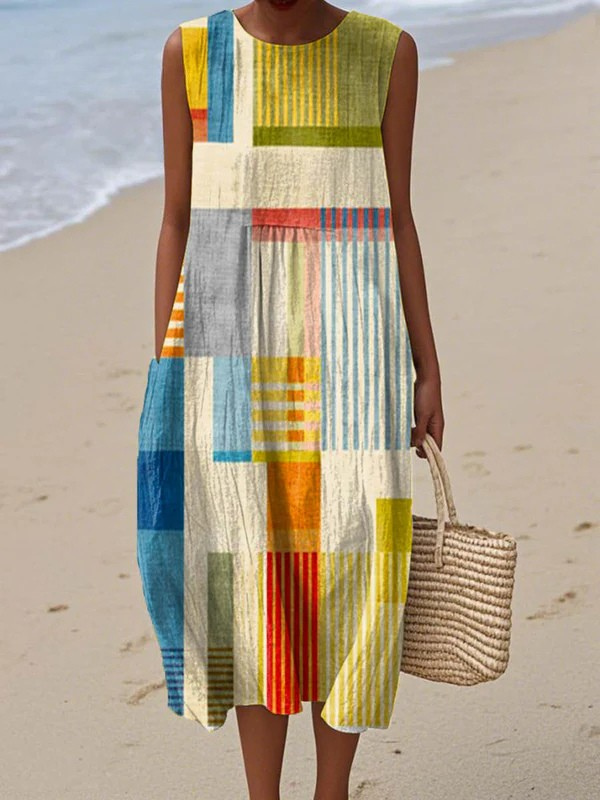 Eve Geometric Midi Dress Midi Dresses — Céline de Montréal