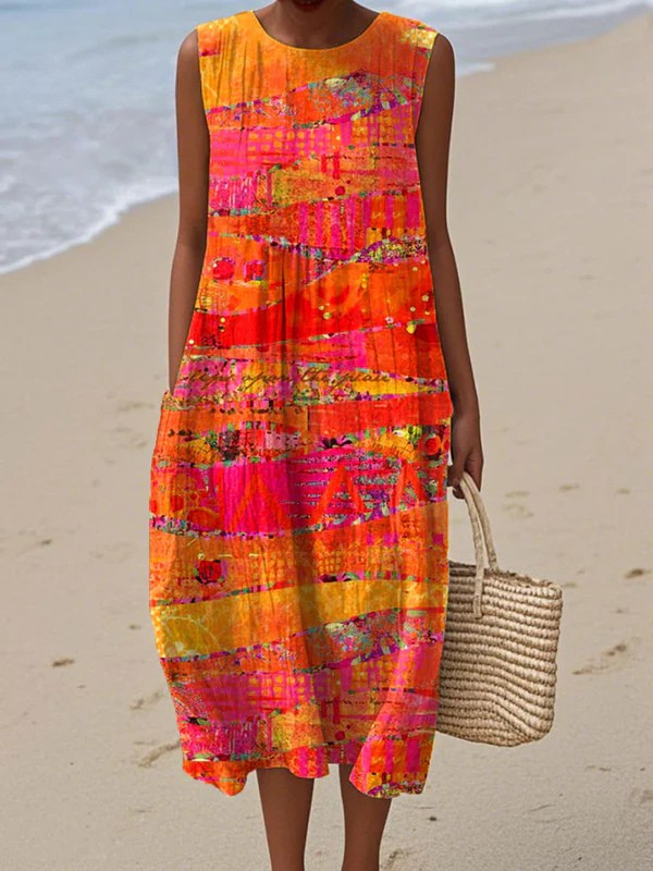 Faye Sunset Midi Dress Midi Dresses — Céline de Montréal