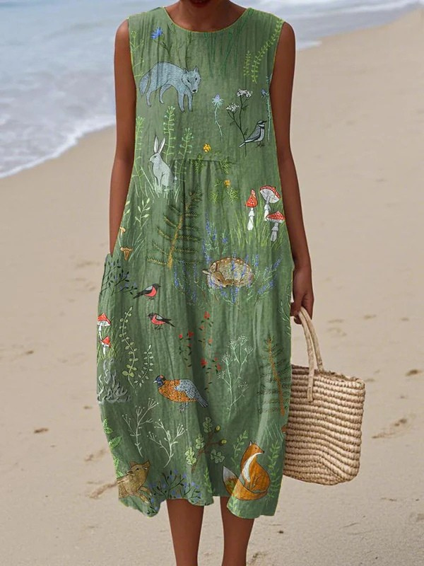 Hope Woodland Midi Dress Midi Dresses — Céline de Montréal