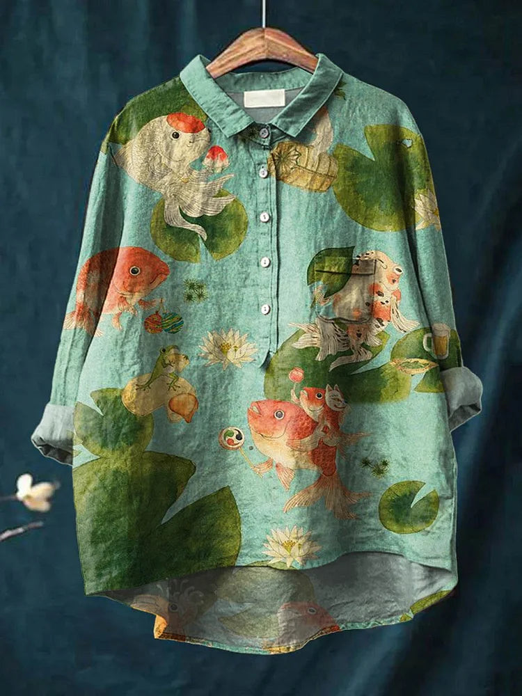 Claudia Fish Art Shirt Shirts — Céline de Montréal