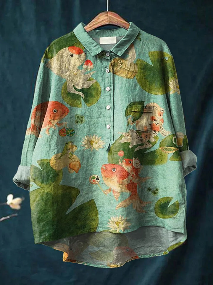 Claudia Fish Art Shirt Shirts — Céline de Montréal — view 2