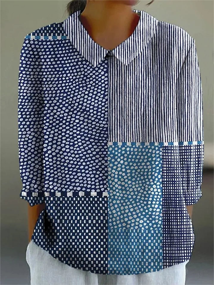 Harper Patchwork Blouse Blouses — Céline de Montréal