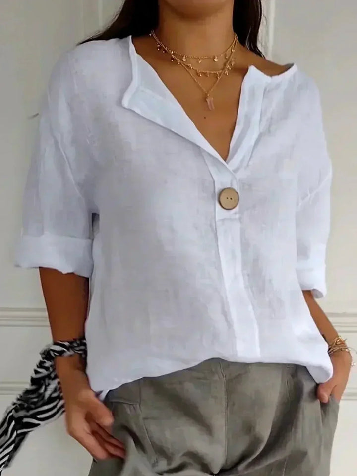 Nayla| Women Casual V-Neck Blouse Blouses — Céline de Montréal — view 2