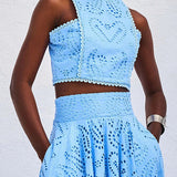 Larissa™ Embroidered Top & High-Waist Maxi Skirt Set | Elegant Two Piece Outfit