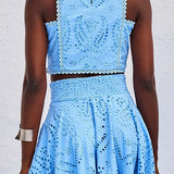 Larissa™ Embroidered Top & High-Waist Maxi Skirt Set | Elegant Two Piece Outfit