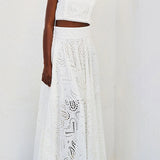 Larissa™ Embroidered Top & High-Waist Maxi Skirt Set | Elegant Two Piece Outfit