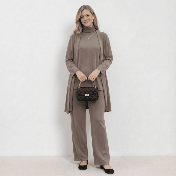 Barbara Cardigan Knit Top & Trousers Set Co-Ord Sets — Céline de Montréal — view 2