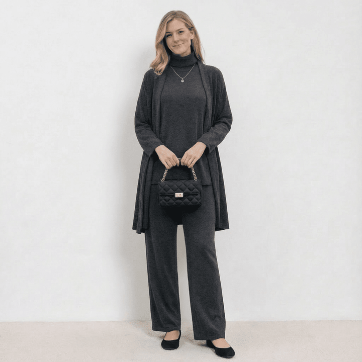 Barbara Cardigan Knit Top & Trousers Set Co-Ord Sets — Céline de Montréal — view 5