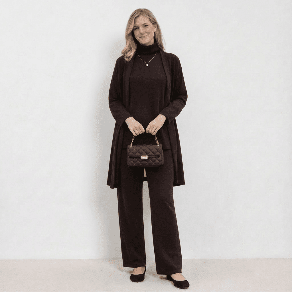 Barbara Cardigan Knit Top & Trousers Set Co-Ord Sets — Céline de Montréal — view 3