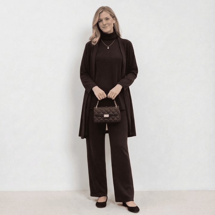 Barbara Cardigan Knit Top & Trousers Set Co-Ord Sets — Céline de Montréal — view 3