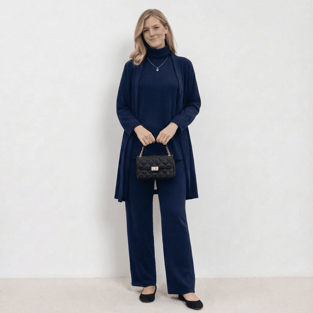 Barbara Cardigan Knit Top & Trousers Set Co-Ord Sets — Céline de Montréal — view 4