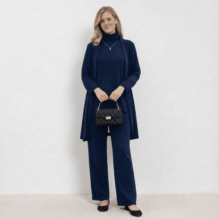 Barbara Cardigan Knit Top & Trousers Set Co-Ord Sets — Céline de Montréal — view 4