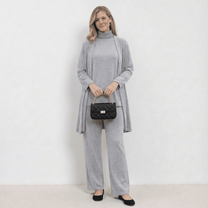 Barbara Cardigan Knit Top & Trousers Set Co-Ord Sets — Céline de Montréal — view 6