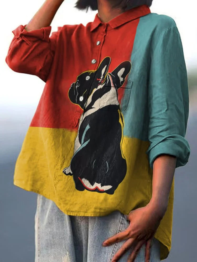 Mila Dog Art Shirt Shirts — Céline de Montréal — view 2