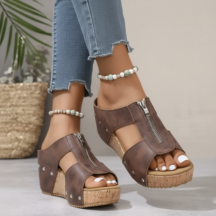 Gigi Wedge Sandals — Céline de Montréal — view 13