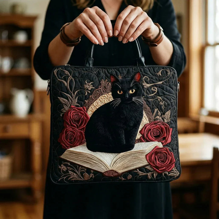 Black Cat on Books Handmade Bags — Céline de Montréal — view 2