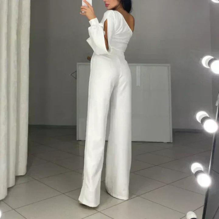 Ally One-Shoulder Flared Short Romper Rompers — Céline de Montréal — view 6
