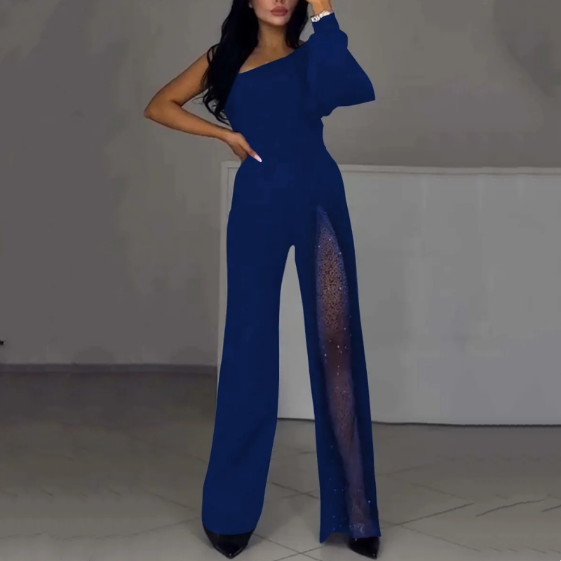 Ally One-Shoulder Flared Short Romper Rompers — Céline de Montréal — view 3