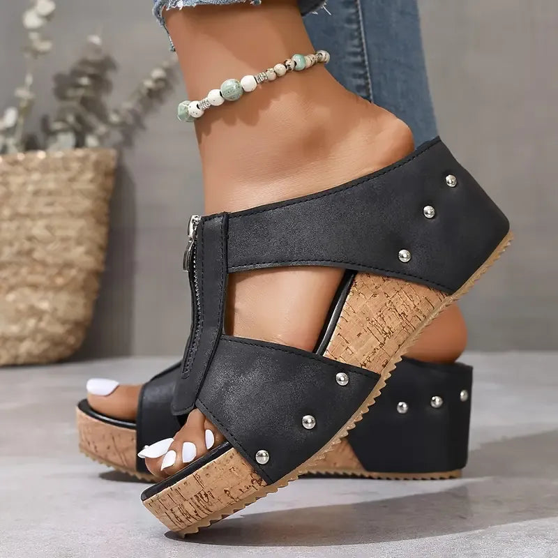 Gigi Wedge Sandals — Céline de Montréal — view 8